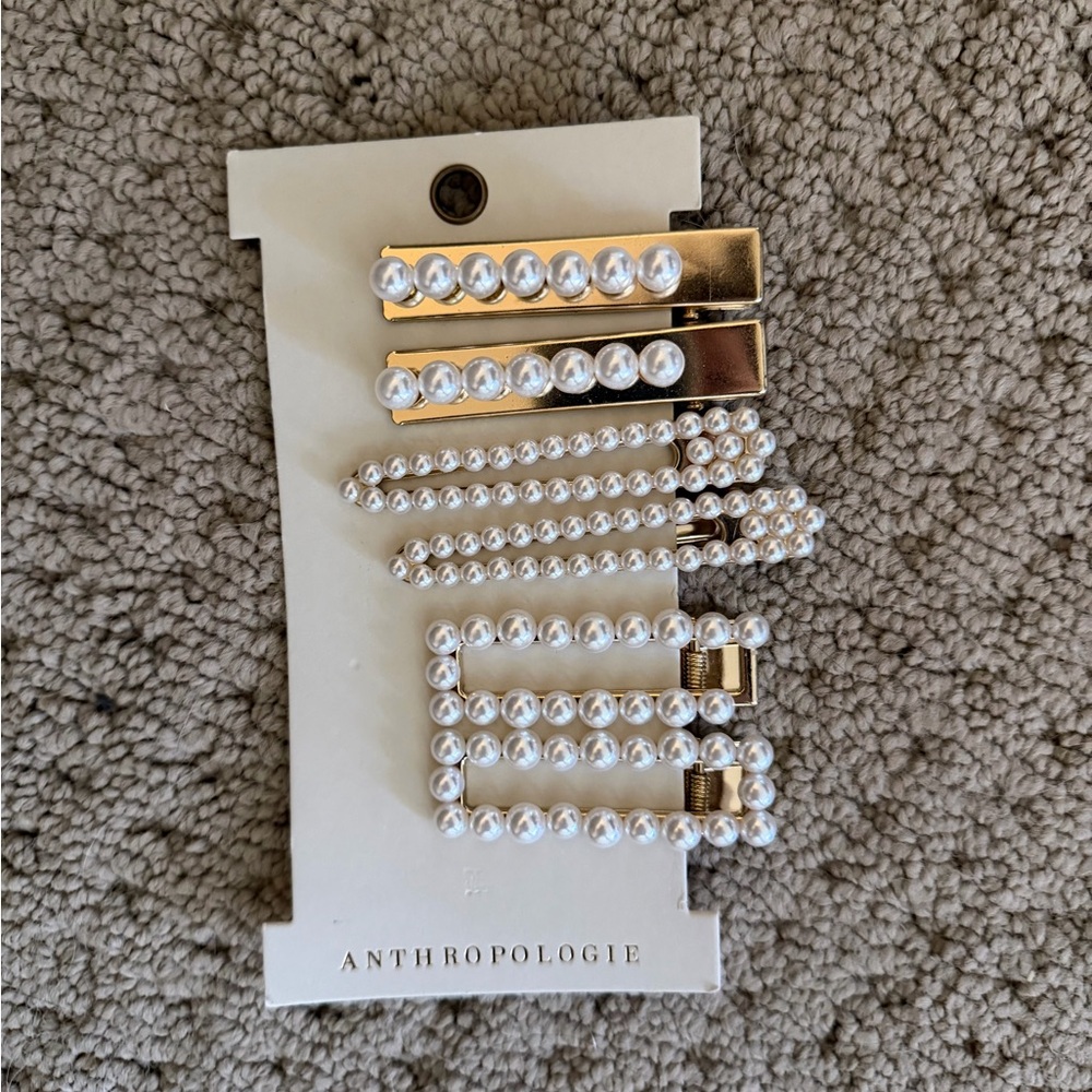 Anthropology pearl hair clips